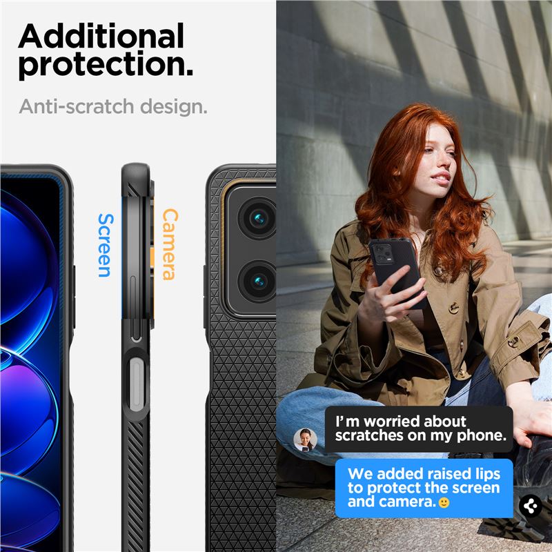 Husa Spigen Liquid Air pentru Xiaomi Redmi Note 12 Pro 5G/Poco X5 Pro 5G Negru Mat (Ingredi, ACS05788) by www.silkase.ro